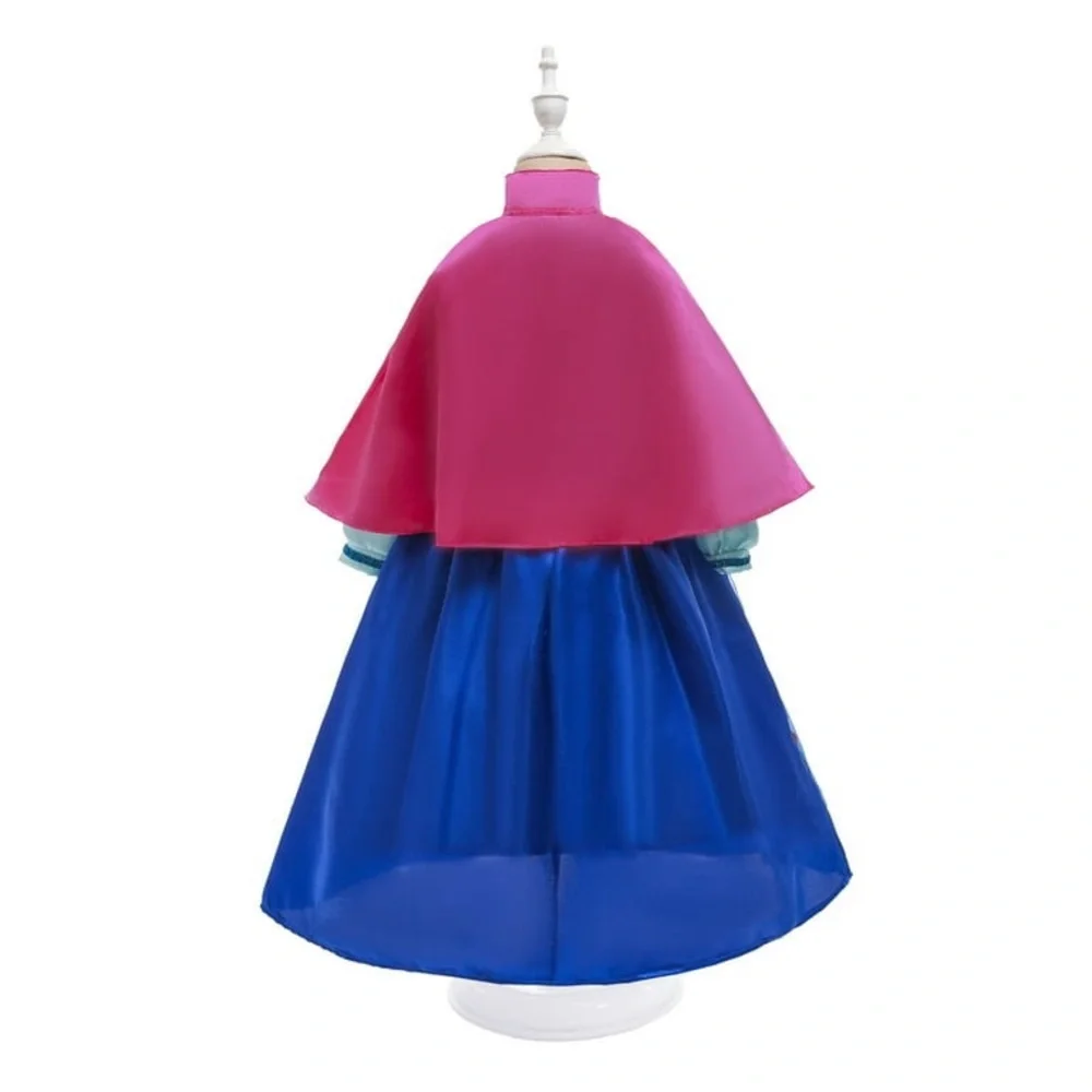 Girls Anna Long Sleeve with Cape Dress Christmas Princess Costume 4-5T birthday - Picture 2 of 6